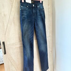 7 For All Mankind Dark Blue Straight Leg Jeans